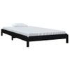 Cama Para Adultos | Cama Apilable De Madera Pino Maciza Negro 100x200 Cm Cfw814171