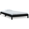 Cama Para Adultos | Cama Apilable De Madera Pino Maciza Negro 75x190 Cm Cfw514060