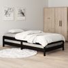 Cama Para Adultos | Cama Apilable De Madera Pino Maciza Negro 75x190 Cm Cfw514060