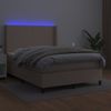 Cama Para Adultos | Cama Box Spring Colchón Led Cuero Sintético Capuchino 140x200cm Cfw480957