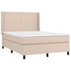 Cama Para Adultos | Cama Box Spring Colchón Led Cuero Sintético Capuchino 140x200cm Cfw480957