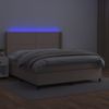 Cama Matrimonial | Cama Para Adultos | Cama Box Spring Colchón Led Cuero Sintético Capuchino 160x200cm Cfw842252