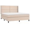 Cama Matrimonial | Cama Para Adultos | Cama Box Spring Colchón Led Cuero Sintético Capuchino 160x200cm Cfw842252