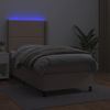 Cama Individual | Cama Para Adultos | Cama Box Spring Colchón Led Cuero Sintético Capuchino 80x200 Cm Cfw959095