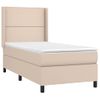 Cama Individual | Cama Para Adultos | Cama Box Spring Colchón Led Cuero Sintético Capuchino 80x200 Cm Cfw959095