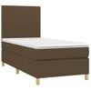 Cama Para Adultos | Cama Box Spring Colchón Luces Led Tela Marrón Oscuro 100x200cm Cfw707371