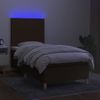 Cama Para Adultos | Cama Box Spring Colchón Luces Led Tela Marrón Oscuro 100x200cm Cfw707371