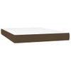 Cama Para Adultos | Cama Box Spring Colchón Luces Led Tela Marrón Oscuro 140x190 Cm Cfw923461