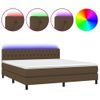 Cama Para Adultos | Cama Box Spring Colchón Luces Led Tela Marrón Oscuro 160x200cm Cfw686417