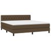 Cama Para Adultos | Cama Box Spring Colchón Luces Led Tela Marrón Oscuro 160x200cm Cfw686417