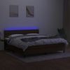 Cama Para Adultos | Cama Box Spring Colchón Luces Led Tela Marrón Oscuro 160x200cm Cfw686417