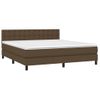 Cama Matrimonial | Cama Para Adultos | Cama Box Spring Colchón Luces Led Tela Marrón Oscuro 160x200cm Cfw20461