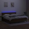 Cama Matrimonial | Cama Para Adultos | Cama Box Spring Colchón Luces Led Tela Marrón Oscuro 160x200cm Cfw20461