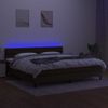 Cama Matrimonial | Cama Para Adultos | Cama Box Spring Colchón Luces Led Tela Marrón Oscuro 200x200 Cm Cfw155425