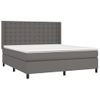 Cama Doble | Cama Box Spring | Cama Para Adultos Colchón Y Led Cuero Sintético Gris 180x200 Cm Cfw358755