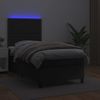 Cama Para Adultos | Cama Box Spring Colchón Y Led Cuero Sintético Negro 100x200 Cm Cfw816256