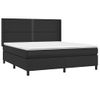 Cama Doble | Cama Box Spring | Cama Para Adultos Colchón Y Led Cuero Sintético Negro 180x200 Cm Cfw406656