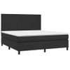 Cama Doble | Cama Box Spring | Cama Para Adultos Colchón Y Led Cuero Sintético Negro 180x200 Cm Cfw479402