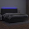 Cama Doble | Cama Box Spring | Cama Para Adultos Colchón Y Led Cuero Sintético Negro 200x200 Cm Cfw659222