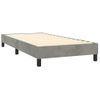 Cama Individual | Cama Para Adultos | Cama Box Spring Colchón Y Led Terciopelo Gris Claro 100x200 Cm Cfw667650