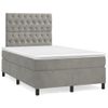 Cama Matrimonial | Cama Para Adultos | Cama Box Spring Colchón Y Led Terciopelo Gris Claro 120x190 Cm Cfw651538