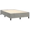 Cama Doble | Cama Box Spring | Cama Para Adultos Colchón Y Led Terciopelo Gris Claro 120x200 Cm Cfw238045