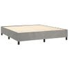 Cama Doble | Cama Box Spring | Cama Para Adultos Colchón Y Led Terciopelo Gris Claro 180x200 Cm Cfw625462