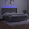 Cama Matrimonial | Cama Para Adultos | Cama Box Spring Colchón Y Led Terciopelo Gris Claro 180x200 Cm Cfw557888