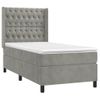 Cama Individual | Cama Box Spring | Cama Para Adultos Colchón Y Led Terciopelo Gris Claro 80x200 Cm Cfw526987