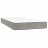 Cama Individual | Cama Box Spring | Cama Para Adultos Colchón Y Led Terciopelo Gris Claro 80x200 Cm Cfw943124