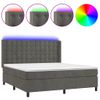 Cama Doble | Cama Box Spring | Cama Para Adultos Colchón Y Led Terciopelo Gris Oscuro 160x200 Cm Cfw479761