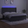 Cama Doble | Cama Box Spring | Cama Para Adultos Colchón Y Led Terciopelo Gris Oscuro 160x200 Cm Cfw479761