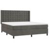 Cama Doble | Cama Box Spring | Cama Para Adultos Colchón Y Led Terciopelo Gris Oscuro 160x200 Cm Cfw479761