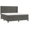 Cama Doble | Cama Box Spring | Cama Para Adultos Colchón Y Led Terciopelo Gris Oscuro 180x200 Cm Cfw624695