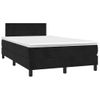 Cama Matrimonial | Cama Para Adultos | Cama Box Spring Colchón Y Led Terciopelo Negro 120x200 Cm Cfw850299