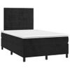 Cama Doble | Cama Box Spring | Cama Para Adultos Colchón Y Led Terciopelo Negro 120x200 Cm Cfw153979