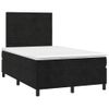 Cama Doble | Cama Box Spring | Cama Para Adultos Colchón Y Led Terciopelo Negro 120x200 Cm Cfw819477