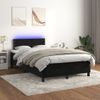 Cama Para Adultos | Cama Box Spring Colchón Y Led Terciopelo Negro 120x200 Cm Cfw347641