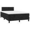 Cama Para Adultos | Cama Box Spring Colchón Y Led Terciopelo Negro 120x200 Cm Cfw347641