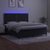 Cama Para Adultos | Cama Box Spring Colchón Y Led Terciopelo Negro 160x200 Cm Cfw788576