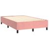 Cama Matrimonial | Cama Para Adultos | Cama Box Spring Colchón Y Led Terciopelo Rosa 120x200 Cm Cfw172444