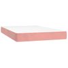 Cama Doble | Cama Box Spring | Cama Para Adultos Colchón Y Led Terciopelo Rosa 120x200 Cm Cfw756281