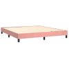 Cama Doble | Cama Box Spring | Cama Para Adultos Colchón Y Led Terciopelo Rosa 160x200 Cm Cfw526445