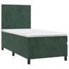 Cama Individual | Cama Box Spring | Cama Para Adultos Colchón Y Led Terciopelo Verde Oscuro 100x200cm Cfw150237