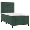 Cama Para Adultos | Cama Box Spring Colchón Y Led Terciopelo Verde Oscuro 100x200cm Cfw350731