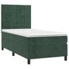 Cama Para Adultos | Cama Box Spring Colchón Y Led Terciopelo Verde Oscuro 100x200cm Cfw381286