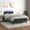 Cama Para Adultos | Cama Box Spring Colchón Y Led Terciopelo Verde Oscuro 120x200cm Cfw880240