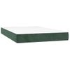 Cama Para Adultos | Cama Box Spring Colchón Y Led Terciopelo Verde Oscuro 120x200cm Cfw880240