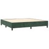 Cama Doble | Cama Box Spring | Cama Para Adultos Colchón Y Led Terciopelo Verde Oscuro 200x200cm Cfw415305