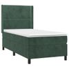 Cama Individual | Cama Para Adultos | Cama Box Spring Colchón Y Led Terciopelo Verde Oscuro 80x200 Cm Cfw31698